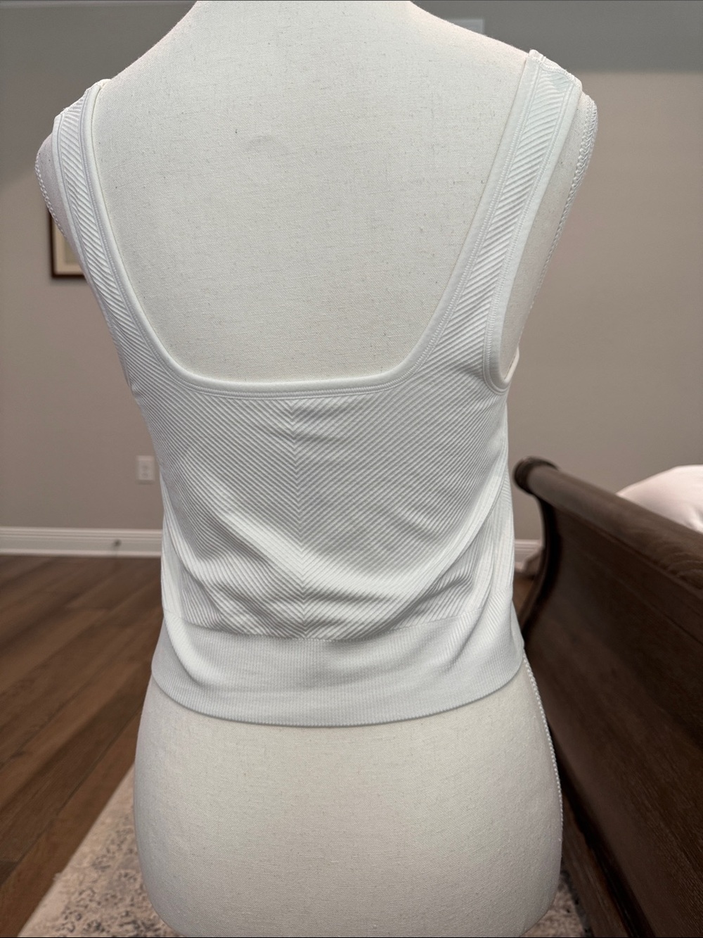 all in motion White Square Neck Ribbed Tank - Picture 2 of 3